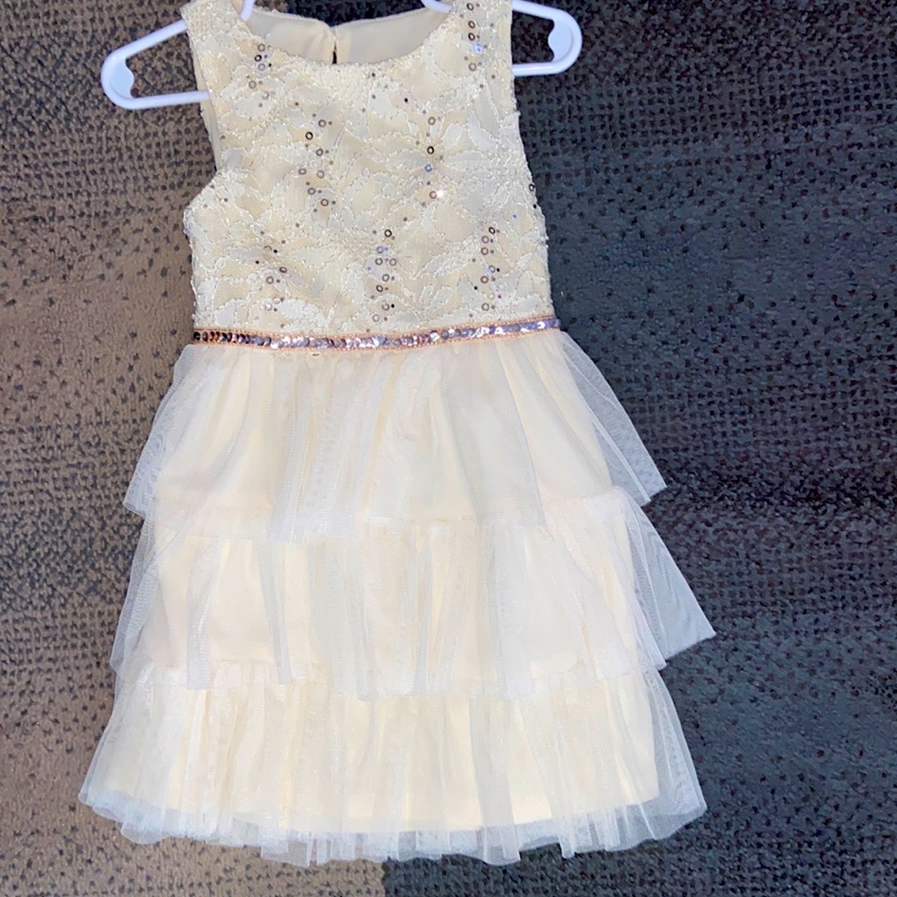 Toddler size tulle and sequin formal sleeveless dress